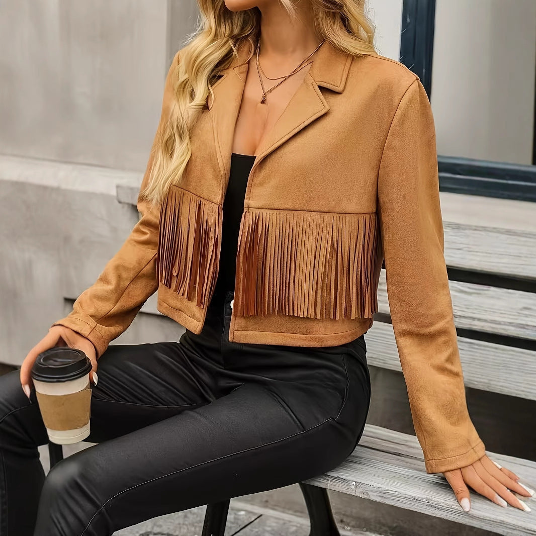Veste courte à pompons